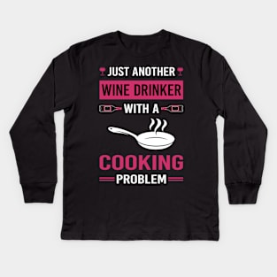 Wine Drinker Cooking Kids Long Sleeve T-Shirt